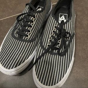 Black & white striped Vans